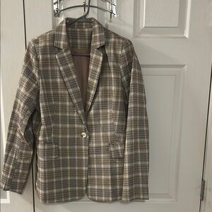 Source Unknown Brown and Tan Sport Coat Classic Blazer